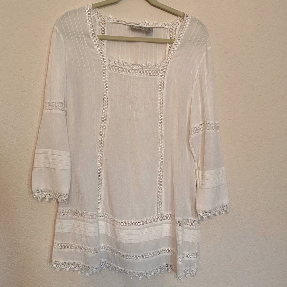 White Tunic with Lace Details